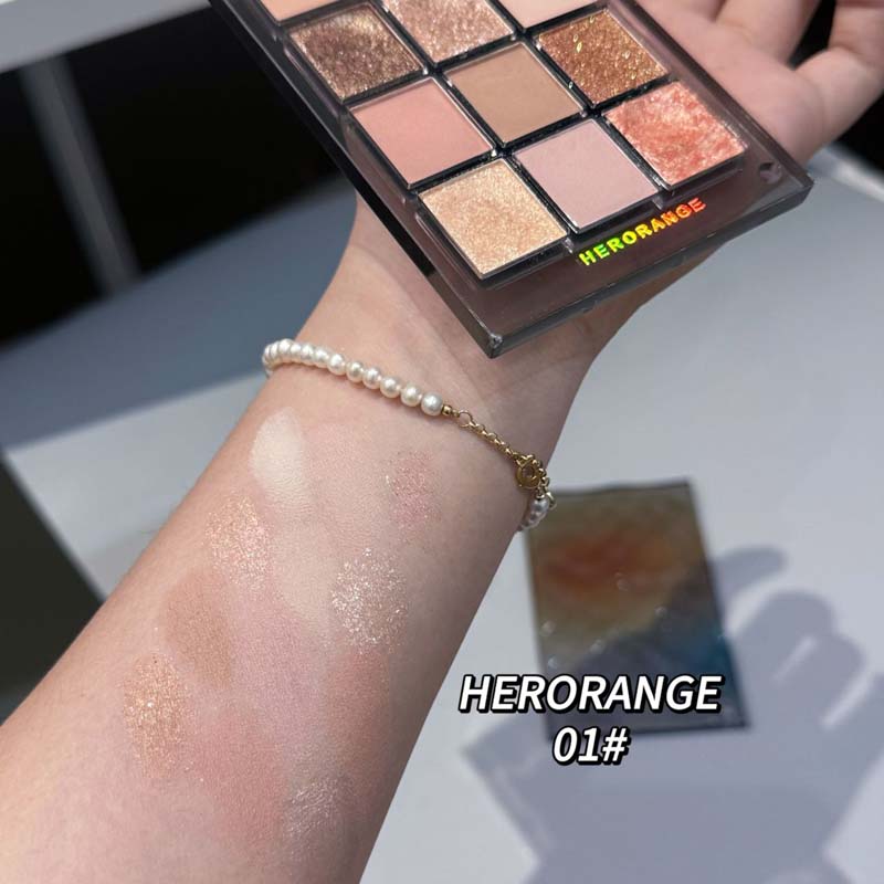 HERORANGE 12-color Eyeshadow Palette with Multiple Colors To Suit All Makeup Looks Dark Eyeshadow Palette