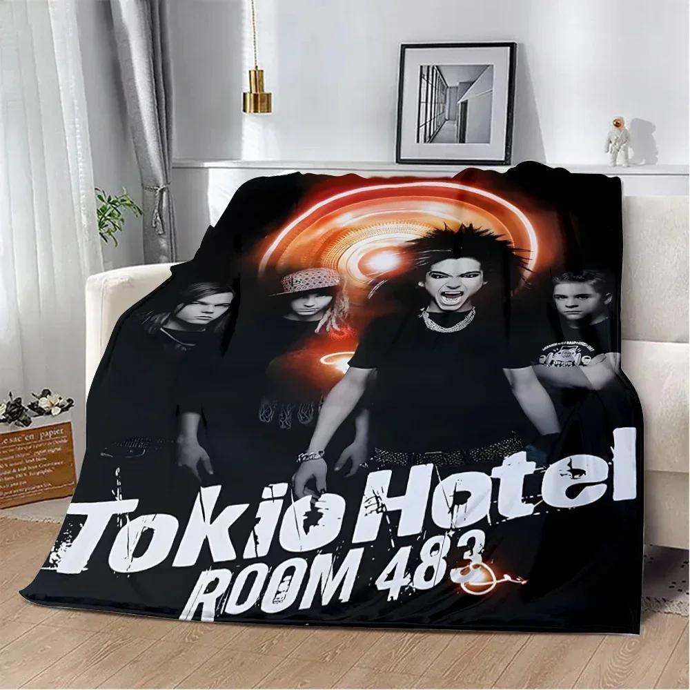 Tokio Hotel Rock Band Bill Kaulitz Printed Blanket Picnic Blankets Warm Blanket Soft and Comfortable Blanket Home Travel Gift