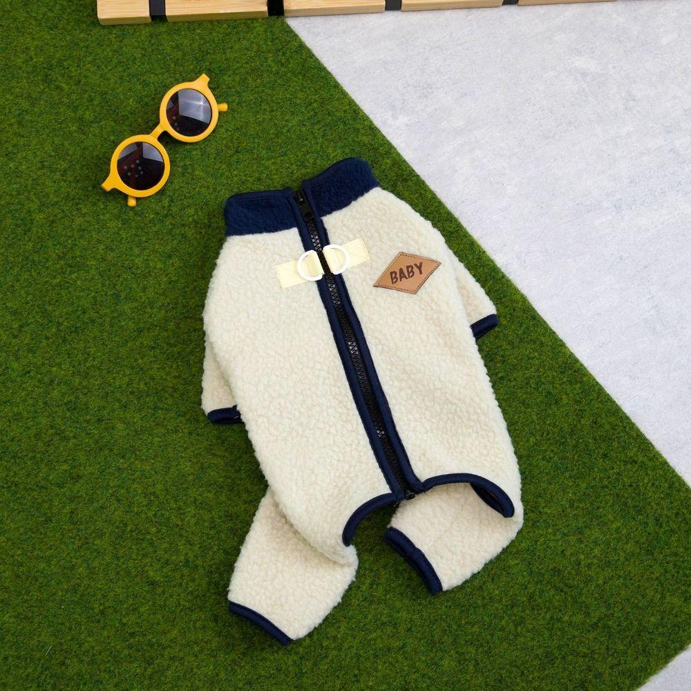 Cute Warm Dog Four Legged Clothes Breathable Soft Winter Dog Costume Zipper Puppy Pajamas Cold Weather