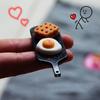 Mini Food Play Tray Silicone Mold for DIY Personalized Round Keychain Earring Charm Mold for Food Drinks Jewelry Tool
