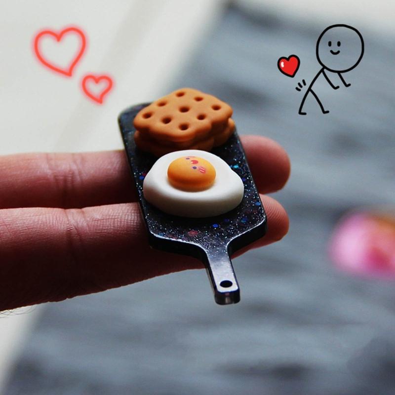 Mini Food Play Tray Silicone Mold for DIY Personalized Round Keychain Earring Charm Mold for Food Drinks Jewelry Tool