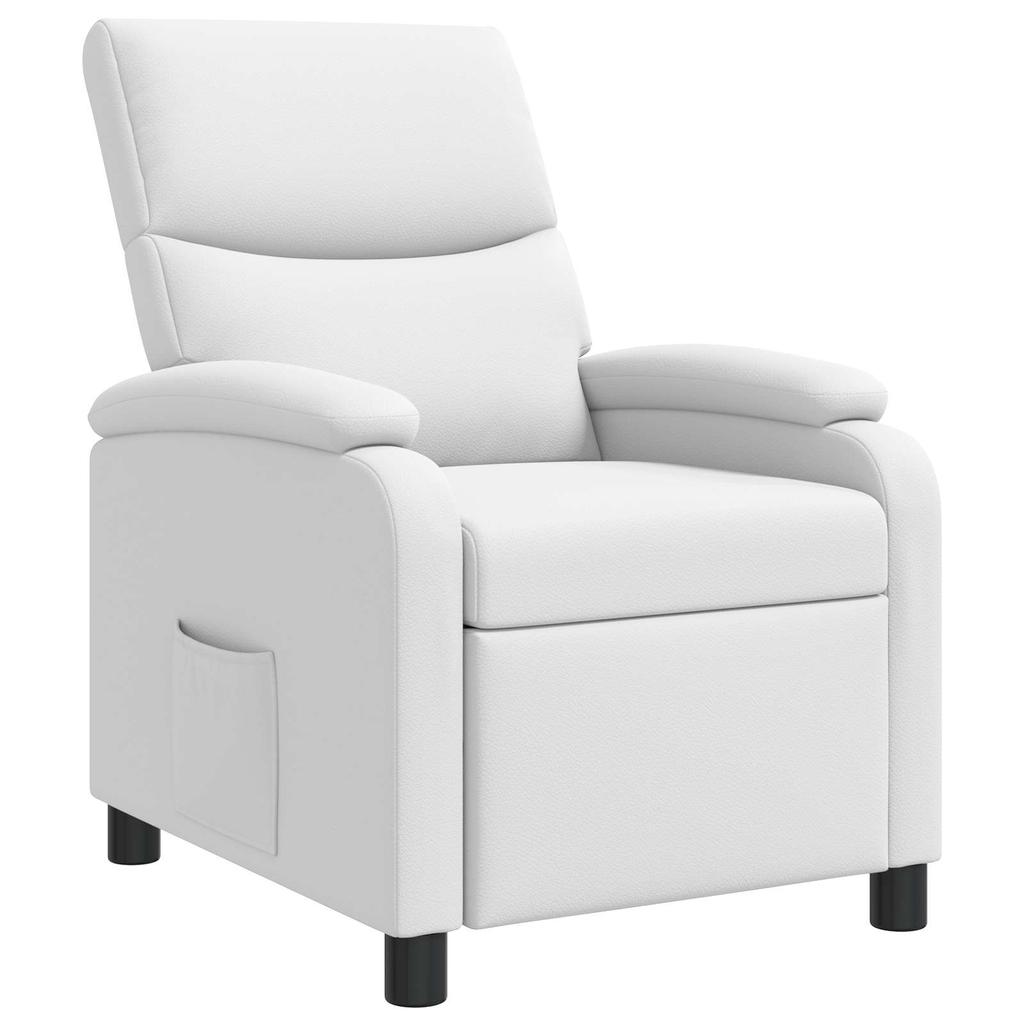 Recliner Chair White Artificial Leather