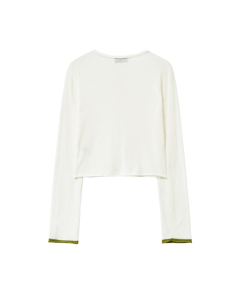 Lense Hook Boucle Cardigan Ivory