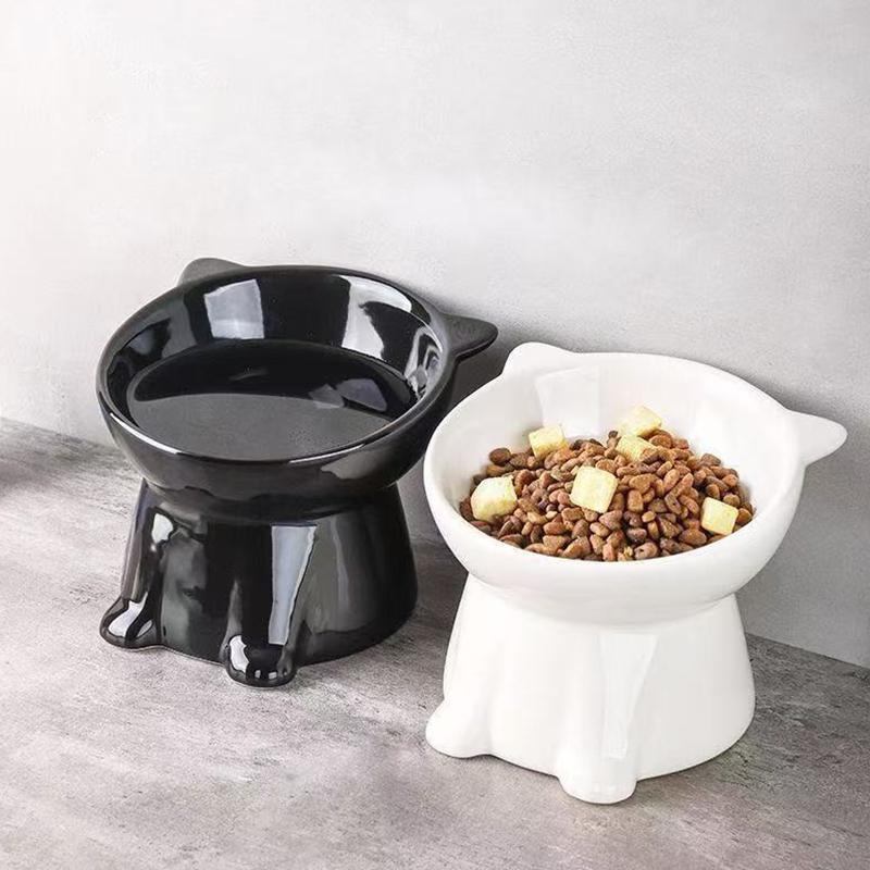 Anti-Tipping Neck-Protecting Pet Cat Food And Water Bowl, Tall-Legged Slanted Bowl, Large Capacity Cat Food Bowl