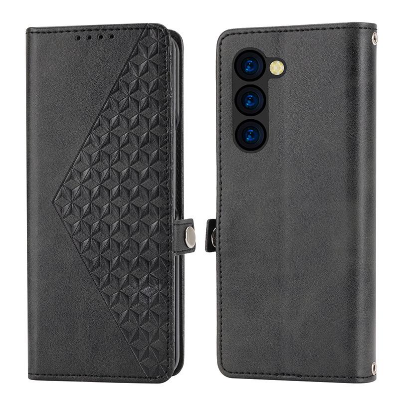 Samsung Folding Screen Leather Case - Calf Pattern Embossed Mobile Phone Case for ZFold4, Fold3, Z Fold5