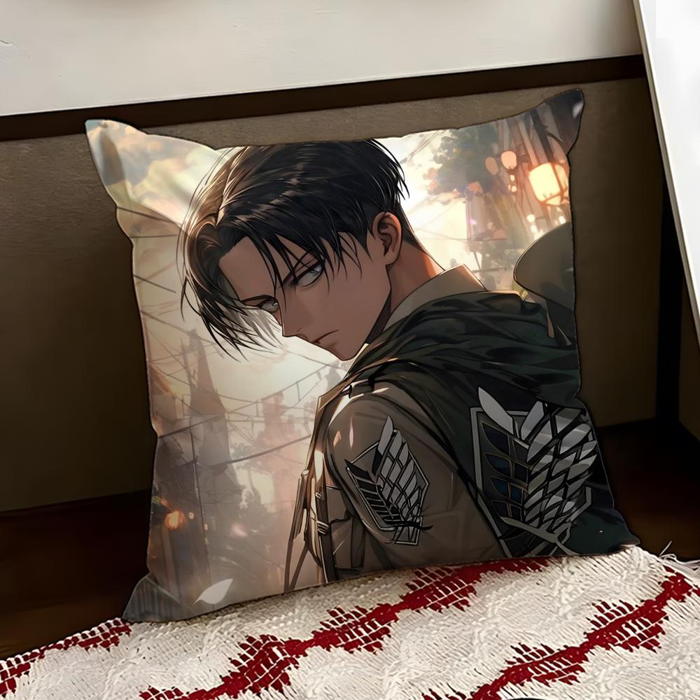 LLevi Anime AAckerman Cushion Cover Reversible Soft Durable Pillow Cover Home Car MultiScene Use for Daily Comfort
