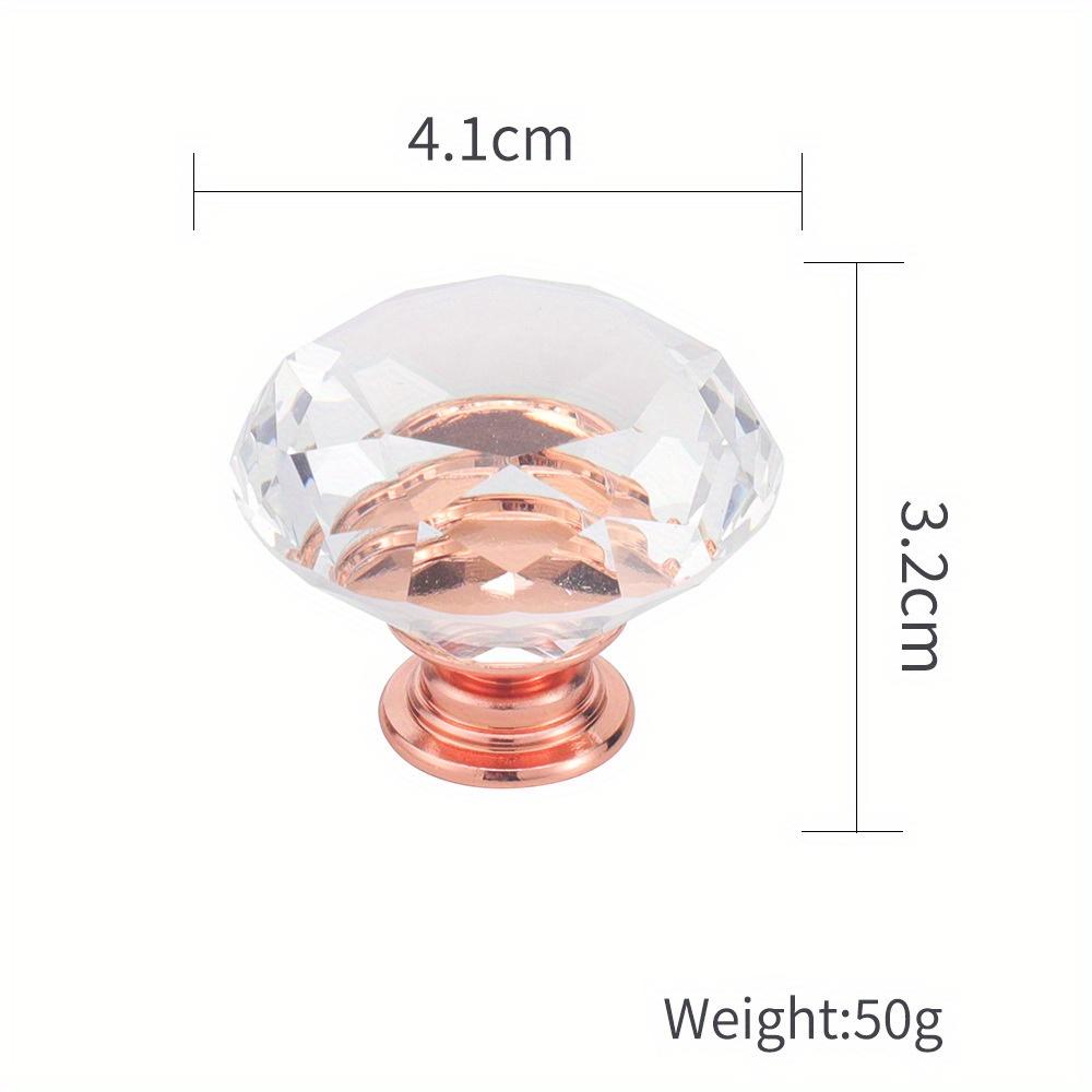 Shiny Acrylic Crystal Furniture Knob Single Hole Diamond Shaped Pulls Handle for Drawer Cabinet Wardrobe Kitchen Cupboard Door