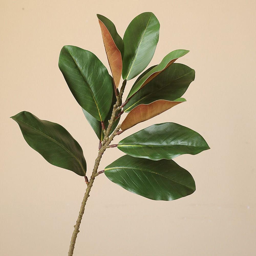 Real Touch Fake Magnolia Plant Lifelike Simulated Green Plants Home Office Decor