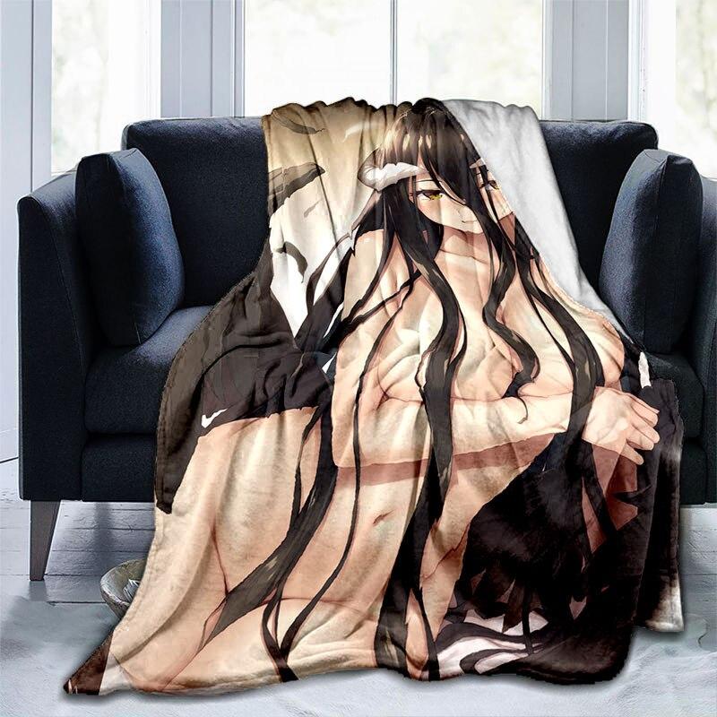 Sexy Anime Girls Albedo Pin Up Girl Coperta Bellezze Flanella Coperta Calda Adulti 3D Stampato Coperta Man Cave Divano Camping Decor