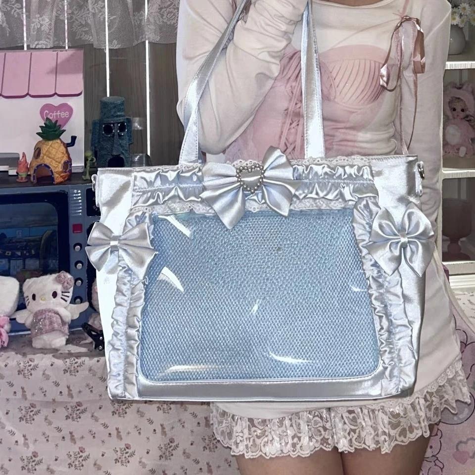 Neue Y2K Süße Japanische Ita Tasche Lolita Mädchen Transparente Schulter-Tragetasche Große Kapazität Umhängetasche Lässige Tasche DIY Display Handtaschen