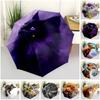 1pc Animals: Catsand Cows Umbrella Portable Folding Umbrella Iron Frame Hole Bone Structure Outdoor Home Umbrella