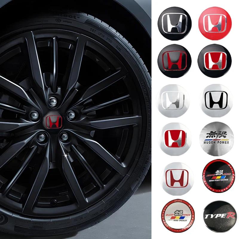 4PCS 56mm Car Badge Hub Cap Sticker Wheel Center Cover Decal Decoration For Honda Mugen TypeR Civic Accord Fit Jazz FIT HRV XRV EFTXY1