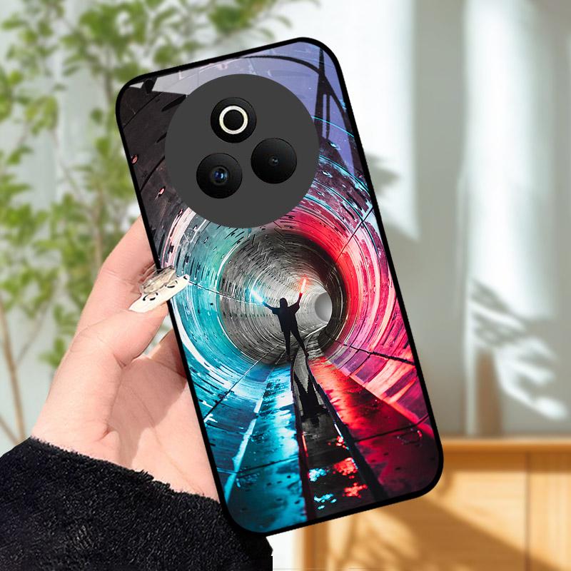 Tempered Glass Phone Case For OPPO Realme P3 Pro 5G Funda Shockproof Hard PC Shell Back Cover For Realme P3Pro RMX5032 Coque
