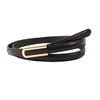 Imitation Leather Women Belt U-shaped Buckle Adjustable Waistband Solid Color Dress Shirt
