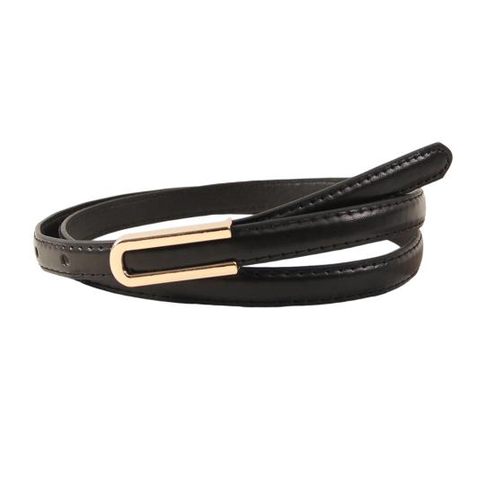 Imitation Leather Women Belt U-shaped Buckle Adjustable Waistband Solid Color Dress Shirt