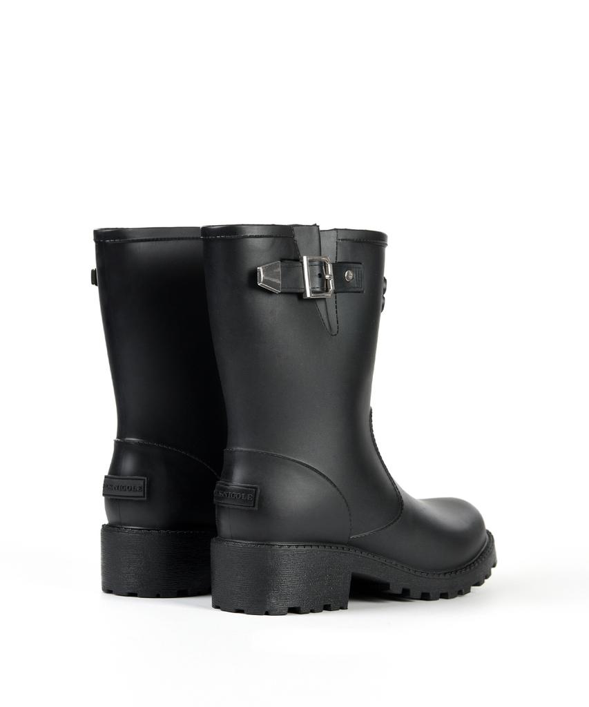 Nick&Nicole Nicole Buckle Short Rain Boots_Black