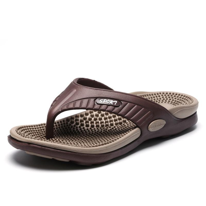 Fashion Men Massage Slippers 2025Summer New Flip Flops Outdoor Casual Beach Slides for Men Pinch Toe Sandals Chanclas De Hombre Big Size