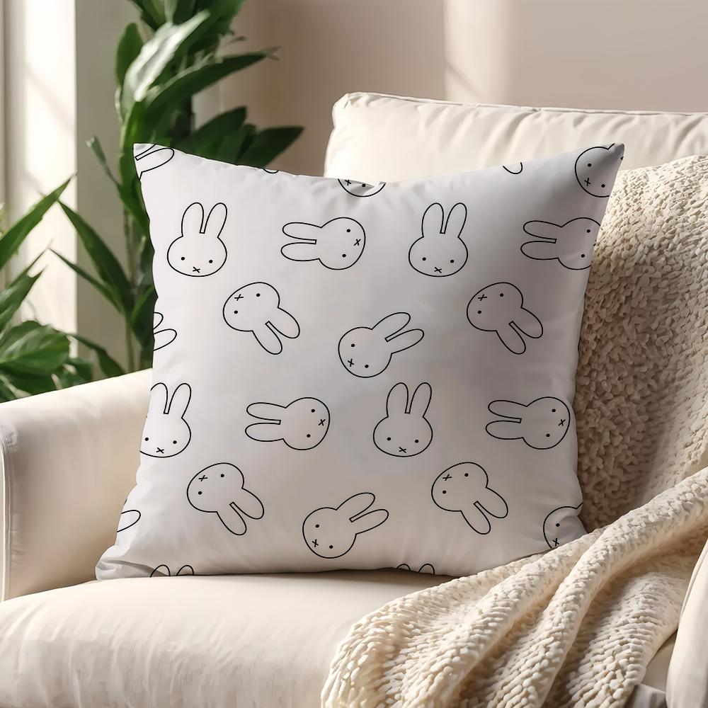 Cartoon M-Miffys Cute Cushion Cover For Pillow Printing Sofa Decoration Home Car Room Coffee Shop Office Nordic Simplicity