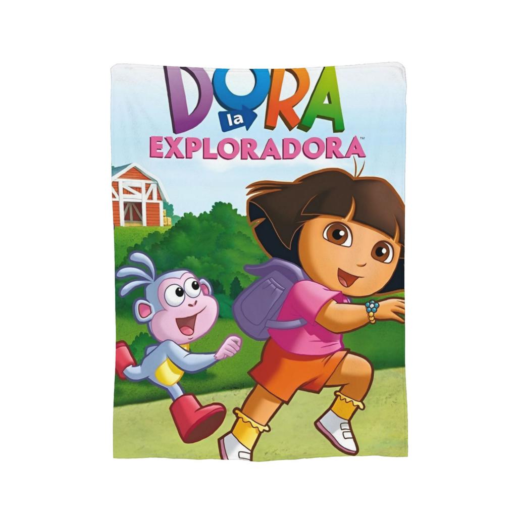 שמיכת פליז מצוירת D-Doras המטיילת לקיץ, מיזוג אוויר, שמיכת חימום רב-תכליתית לספה, לרכב, כיסוי מיטה