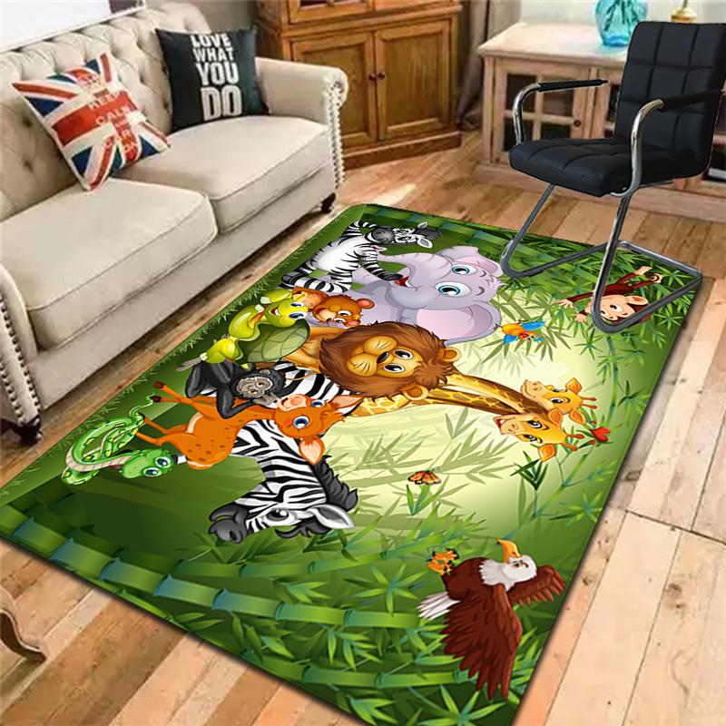 Waldtiere Teppich Bodenmatte für Wohnzimmer oder Schlafzimmer Weicher und Bequemer Teppich ein Geschenk für Geburtstag und Feiertag.MFF0918320