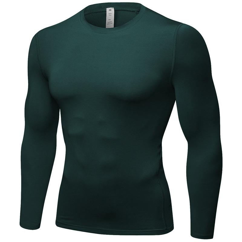 Entraînement serré pour hommes PRO sport fitness course à manches longues évacuant la transpiration chemise à manches longues à séchage rapide T-shirt vêtements YEL1019