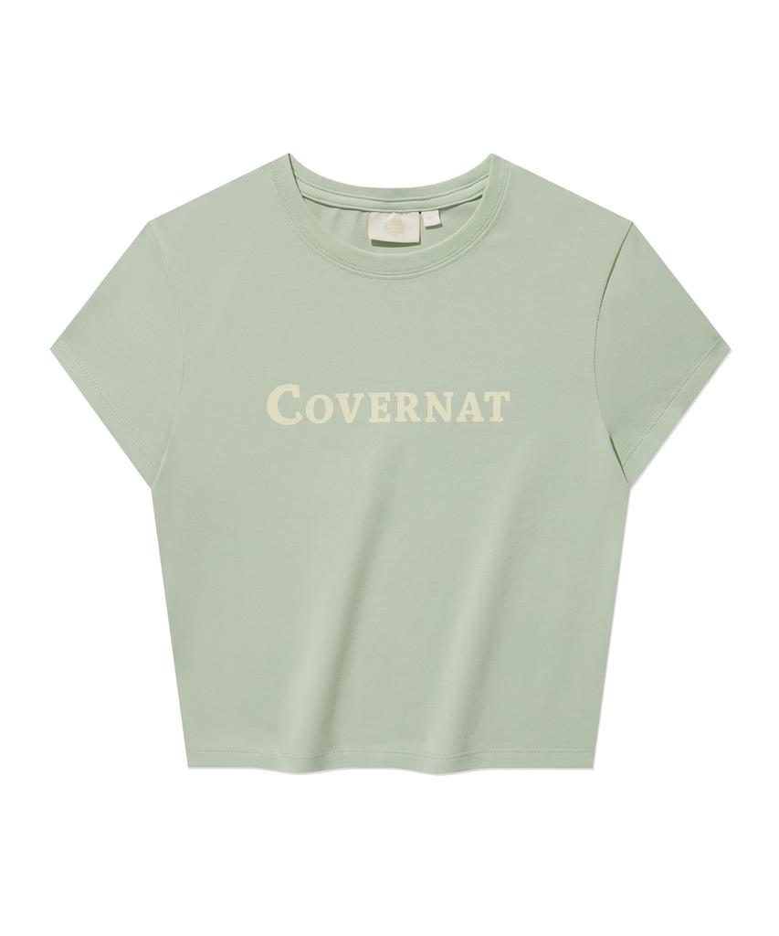 COVERNAT (W) Authentic Logo Baby Fit T-Shirt Light Green