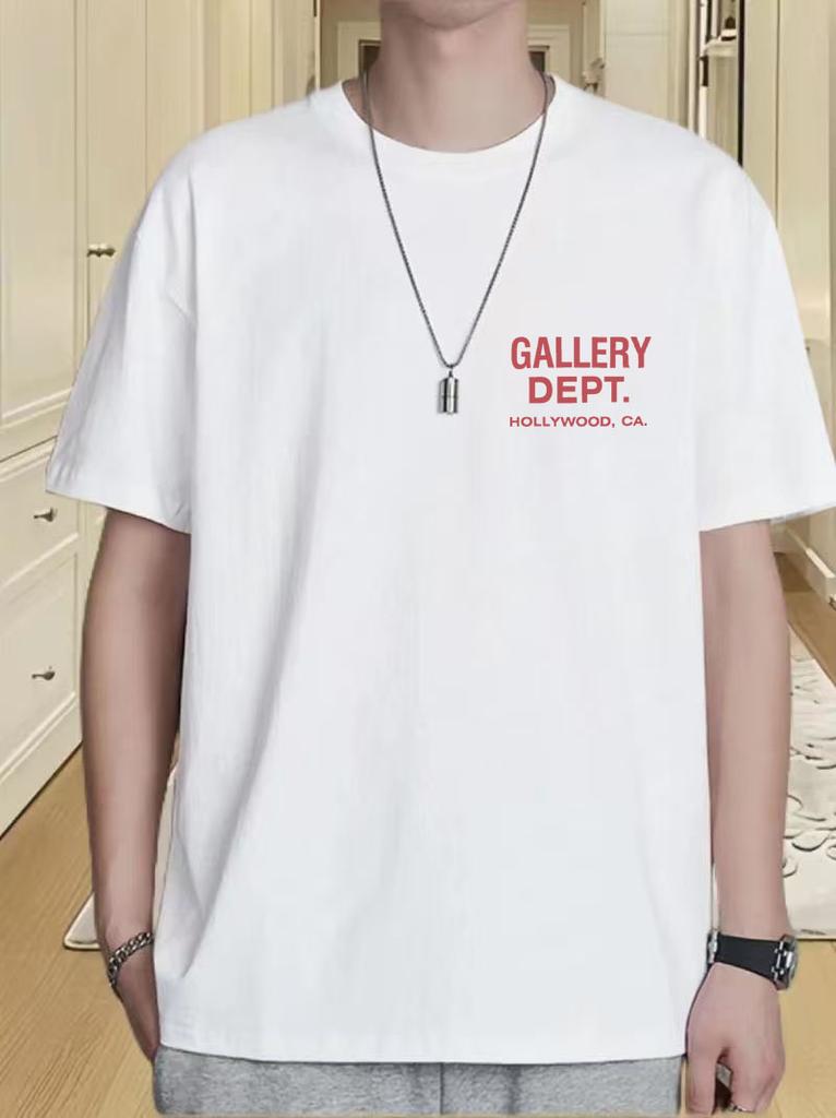 2026 T-shirt Unisexe Gallery Dept Noir Impression Jaune Hollywood Ca Oversize Coton Streetwear T-shirt d'Été Décontracté Manches Courtes