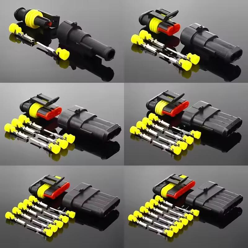 5 Sets Kit 1/2/3/4 Pin Way Waterproof Electrical Wire Automotive Connector Plug for Car Automotive Wire Connector Plug
