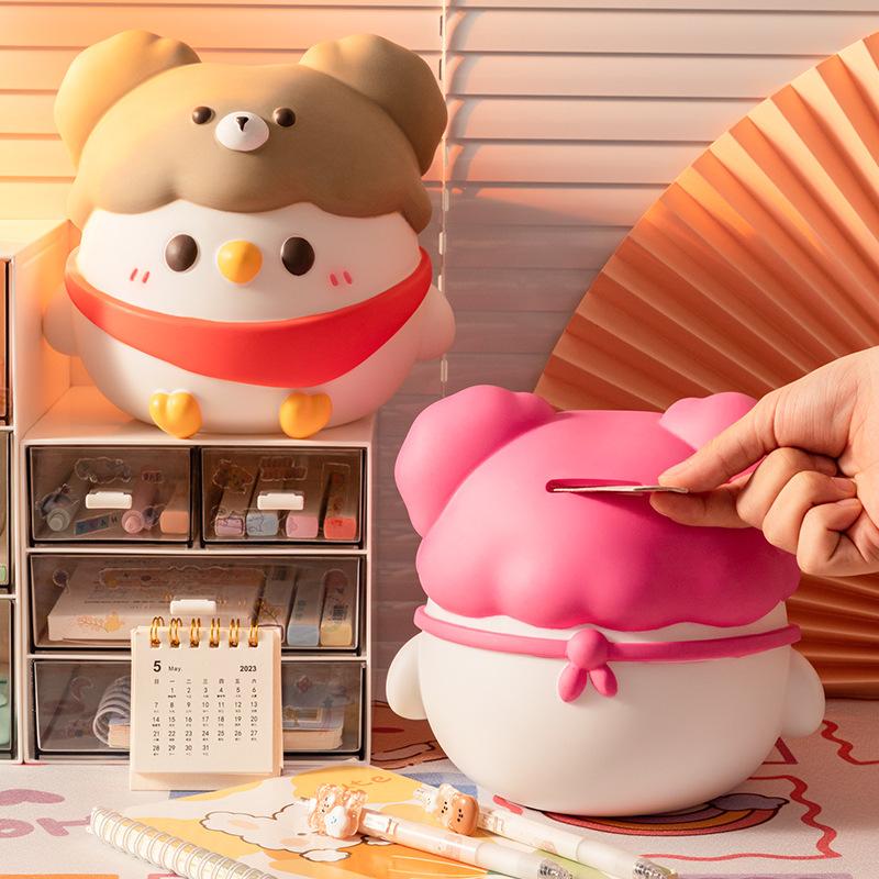 Creative Cartoon Little Parrot Glue-elastic Piggy Bank Can Be Stored and Withdrawn Big Best Cap Fall Proof Piggy Bank Kids Toy Doll