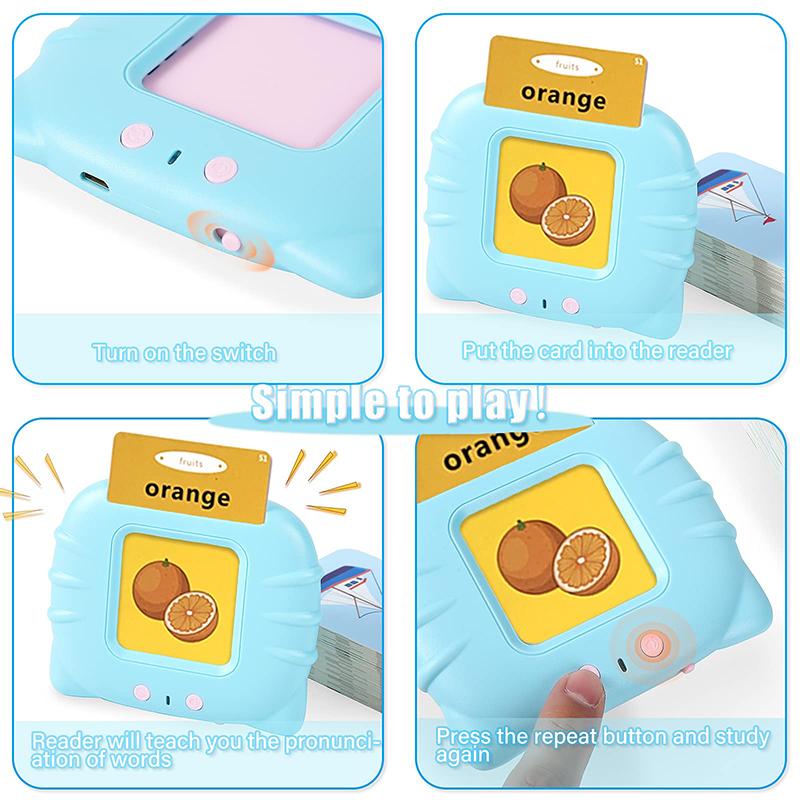Non-Toxic Education Toys Sight Words Games Talking Flash Cards Learning English Machine Electronic Book For Kids Interactive Activity Gift