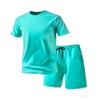 Mens Breathable Mesh 2-Piece Sportswear Set - Short Sleeve Tee Shorts Running Casual Wear