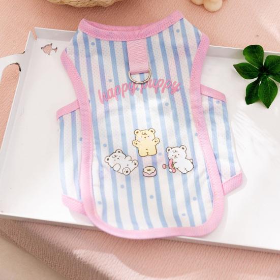 Summer Mesh Dog Vest Breathable Pet Vest Cute Dog Tee Shirt with Metal D-Ring for Small Dogs Outdoor