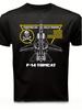 T-shirt da Uomo F-14 Tomcat Fighting 103 Jolly Rogers Squadron Aviation Nera Blu Navy Oro