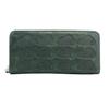 PEANUTS Leather Round Zipper Long Wallet Genuine Leather Cowhide Large Capacity Card Storage Embossed SNOOPY Round Zipper Long Wallet Green [Nadaya]