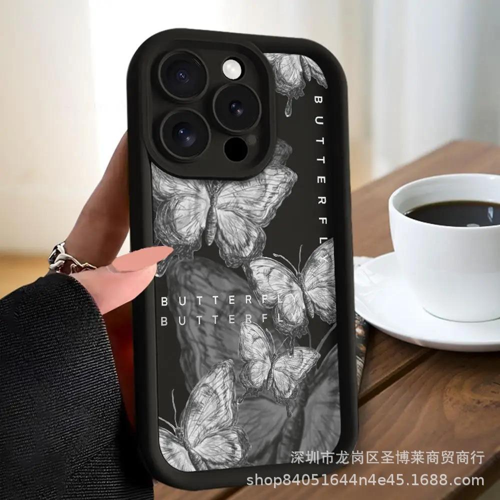 Butterfly English for Apple 15 mobile phone case iphone12promax set 14/13/11/XR emery 16