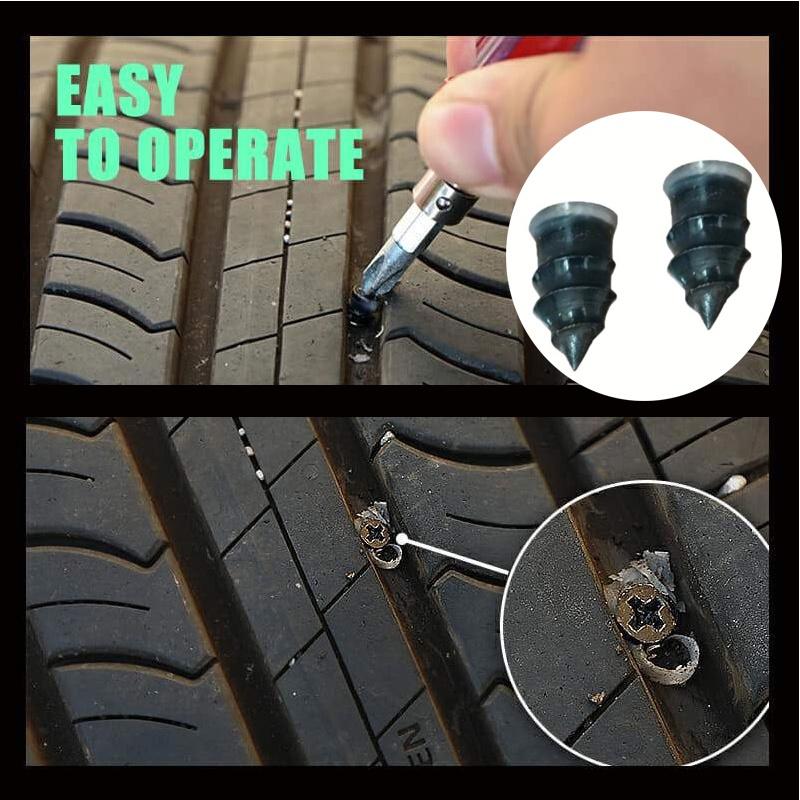 20Pcs Universal Vacuum Tyre Repair Set For Car Motorcycle Scooter Rubber Tubeless Tire Repair Kit Glue Free Repair Tire Nails