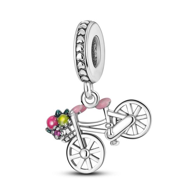 Ciondoli in argento sterling 925 con perline, ciondolo a forma di animale, adatti per collana, braccialetto, regalo per donne e feste