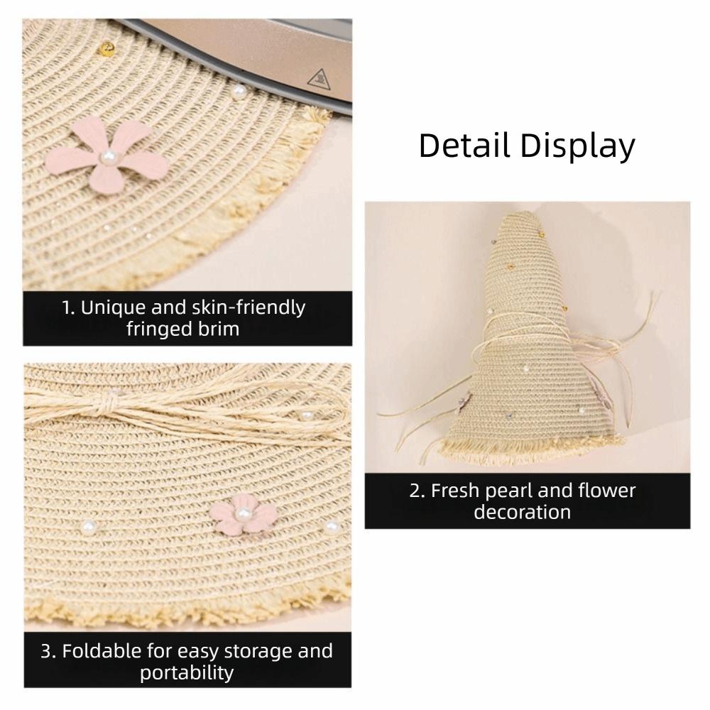 Big Brim Straw Hat Lightweight Sun Block Hat Fashion Beach Hat  for Women