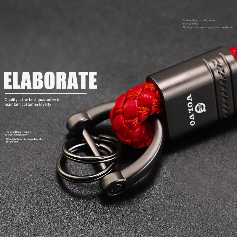 For Volvo XC90 XC60 V50 S60 V70 V60 V40 S90 Olestar AWD XC40 S80 Car Key Ring Metal Keychains Braided Rope Zinc Alloy Key Chain