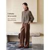 Damen Wollmischung Patchwork Mantel & Hosen Set
