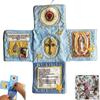 Handcrafted Pocket Devotional Pocket Shrine Silver Cross Included Inside Faith Edition Cross-shaped Fabric Pouch Sewing Pocket