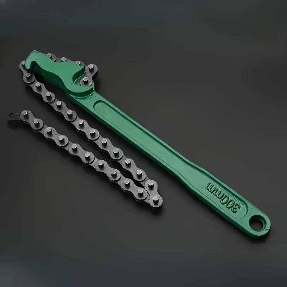 Steel Construction Chain Filter Wrench Heavy Duty Ergonomic Handle Oil Filter Wrench Non Slip Multifunction Tool