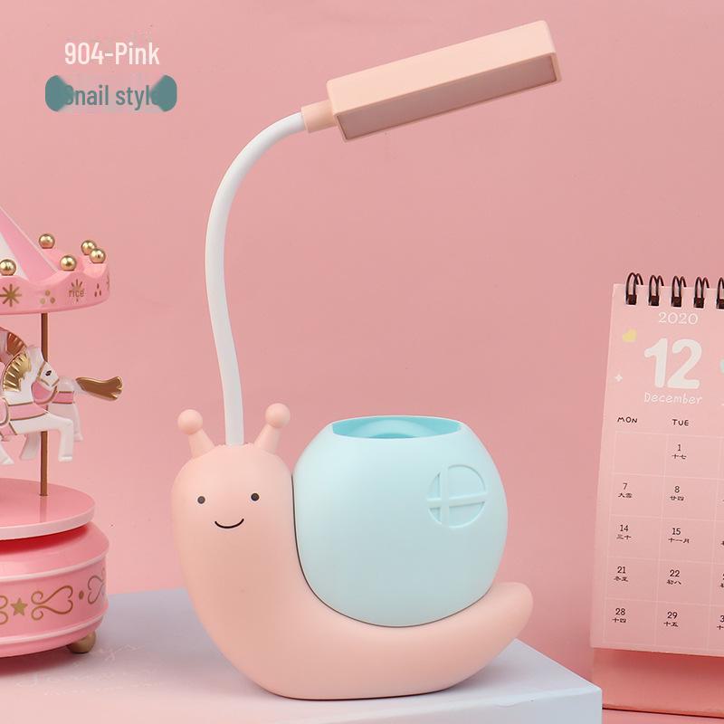 Lámpara de escritorio LED plegable USB - Luz nocturna con protección ocular de animales de dibujos animados para niños, estudio, mesita de noche y regalo de Navidad