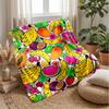 Fruit and Flower Fiesta 1 Theme Blanket Lightweight Warm Flannel Blanket Decorative Throw Blanket for Home Decoration