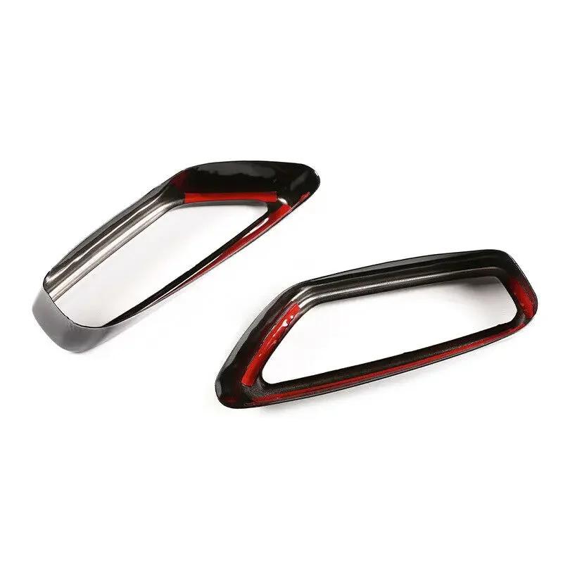 For BMW 5 Series G30 G38 2018-2021 Stainless Steel Car Rear Exhaust Muffler Pipe Cover Trim Tail Throat Frame Black