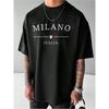 Men's Casual Slim Fit Letter Print Short Sleeve T-Shirt, PLUS SIZE