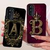For Motorola Moto G82 Case XT2225-1 Luxury Initial Letters Crown Soft Silicone Protective Cover For Motorola Moto G52 G71s Shell