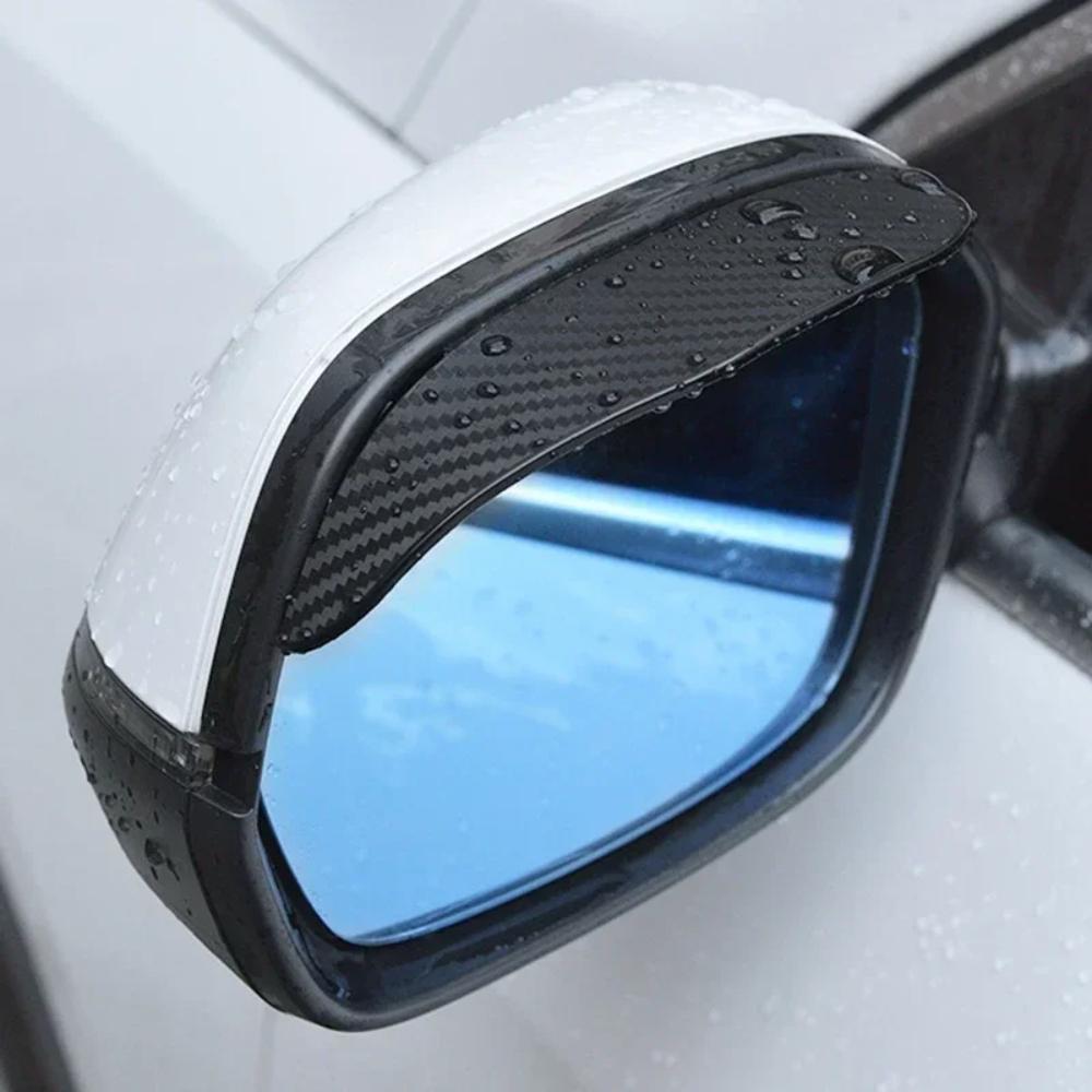 2 pièces Rétroviseur de voiture Pare-pluie Sourcil de pluie Cache-pluie Universel Fibre de carbone Rétroviseur latéral Pare-pluie Sourcil de pluie
