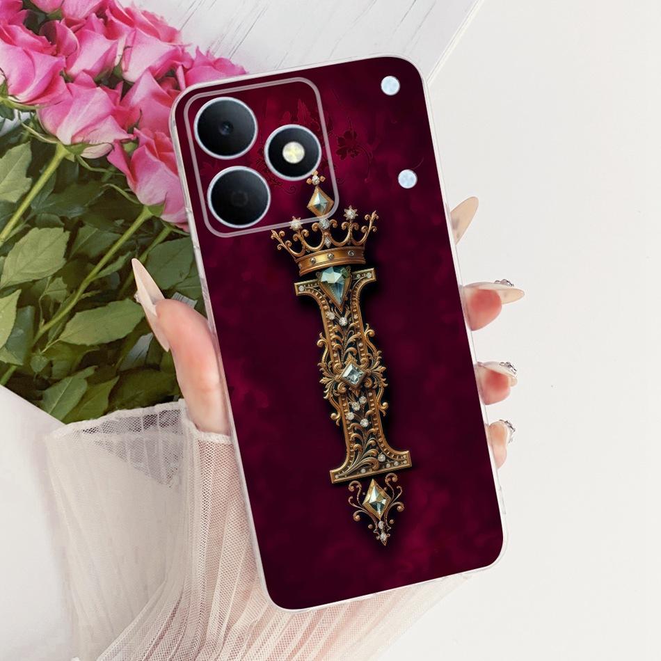 For Realme Note 80 2026 Royal Crown Initial Letter Couple Phone Case For Realme Note80 RMX5388 Soft Silicone TPU Covers Bumpers