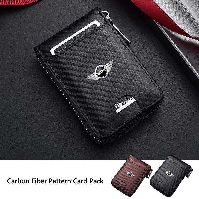For BMW Mini Cooper R50 R52 R53 R55 R56 R60 R61 F54 F55 F56 Car Logo Styling Wallet Driver License Business Card Holder Key Case Uylez55